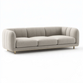 Sofa trzyosobowa 230 x 95 x 75 cm beżowa tapicerowana tkaniną - nowoczesna