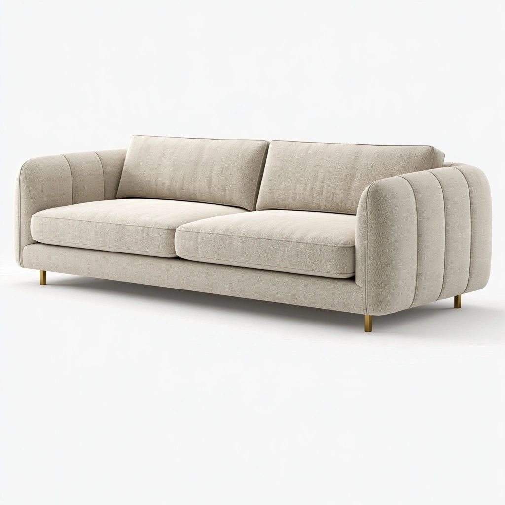 Sofa dwuosobowa 180 x 88 x 78 cm z tkaniny beżowa - nowoczesna