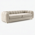 Sofa trzyosobowa 230 x 95 x 78 cm beżowa z tapicerką tekstylną w stylu nowoczesnym