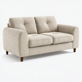 Sofa dwuosobowa 170 x 90 x 85 cm z tkaniny beżowa do salonu w stylu nowoczesnym