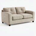 Sofa dwuosobowa 170 x 90 x 85 cm z tkaniny beżowa - klasyczna do salonu