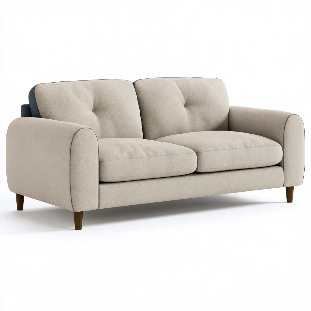 Sofa dwuosobowa 160 x 85 x 85 cm - beżowa tkanina styl nowoczesny