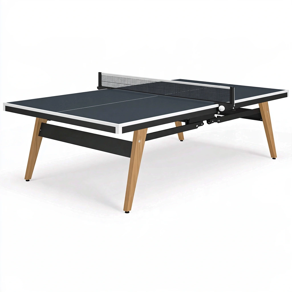 Stół do tenisa stołowego 274 x 152 x 76 cm czarny metalowo drewniany składany