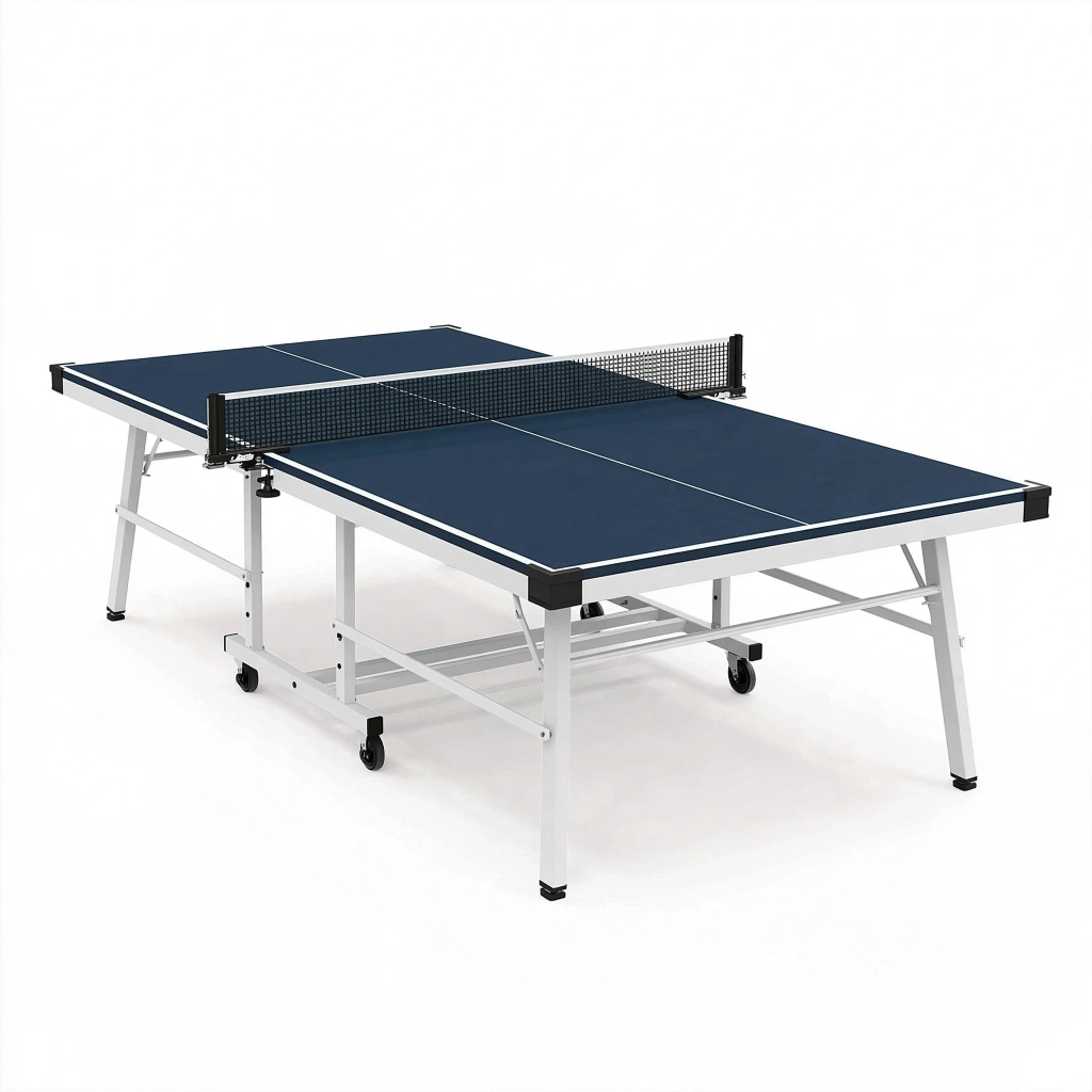 Stół do tenisa stołowego 274 x 152 cm granatowy z metalową ramą składany